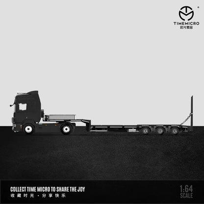 Time Micro 1:64 Scania Flat Bed Trailer Transporter Truck Black