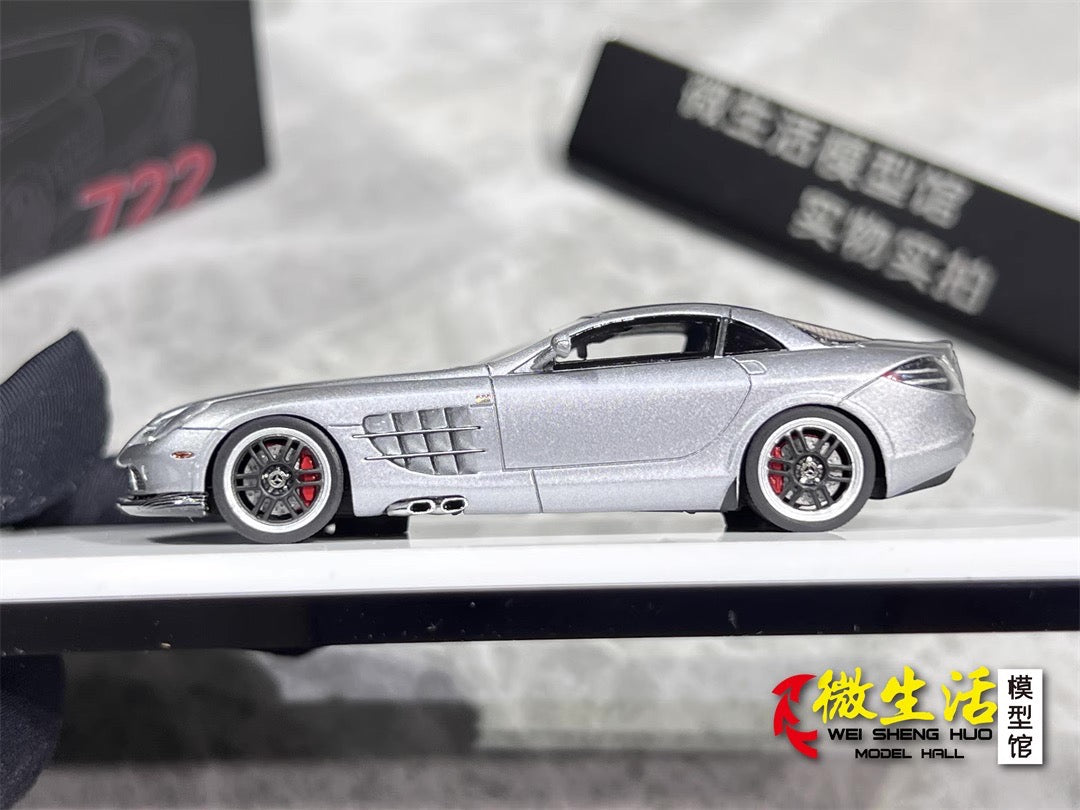 [Premium Resin Model] Car Lounge 1:64 Mercedes-Benz SLR McLaren 722 Edition Grey Premium Box Packaging Limited 399 Pieces