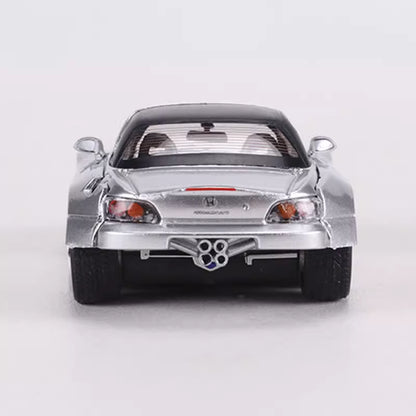 Rhino Model 1:64 Honda S2000 AP2 Convertible Wide Body Silver Openable Front Hood Detailed Engine with Extra Hard Roof for Replacement