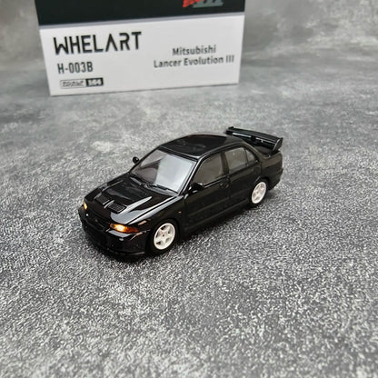 Whelart 1:64 Mitsubishi Lancer Evolution III Black LED Head and Back Lights with Car Key Shape Controller in Premium Box Packaging (Official Licensed)