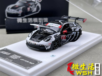 Demon King Auto 1:64 911 GT3 RS (992) Skeleton Rexy Dinosaur #77 (Openable Front Hood + Doors) in Premium Box Packaging