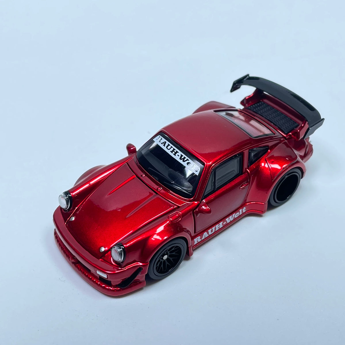 FG 1:64 RWB 930 Wide Body GT Wing Transparent Red Openable Front Rear Hoods and All Doors