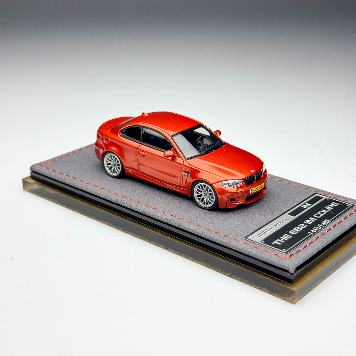 Mortal 1:64 BMW 1M Coupe E82 Valencia Orange in Premium Box Packaging