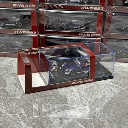 Motorhelix 1:64 RWB 993 Army Girl Purple Includes Magnetic Air-Cooled Engine Display Model