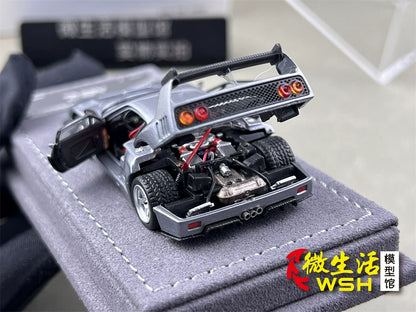 AOC 1:64 F40 Raw Metal Edition Hobby Expo China 2026 Limited Edition (Openable All Doors and Hoods with Detailed Engine and Decal Stickers)