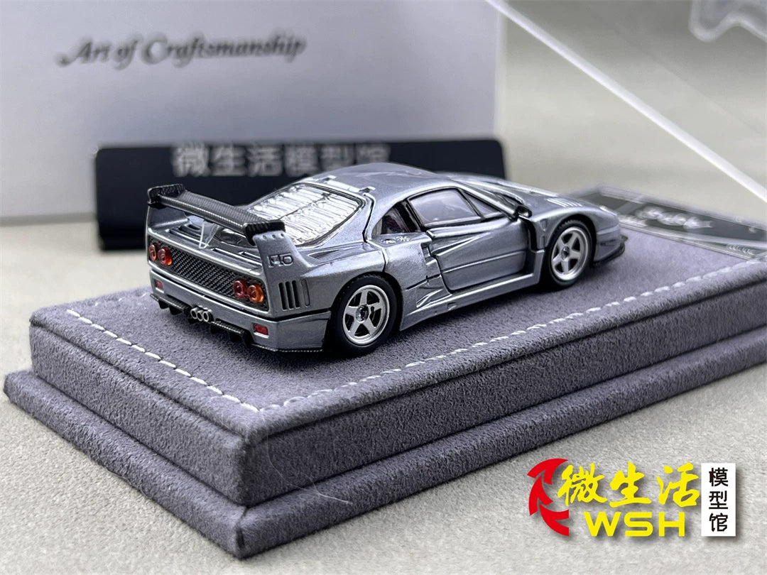 AOC 1:64 F40 Raw Metal Edition Hobby Expo China 2026 Limited Edition (Openable All Doors and Hoods with Detailed Engine and Decal Stickers)