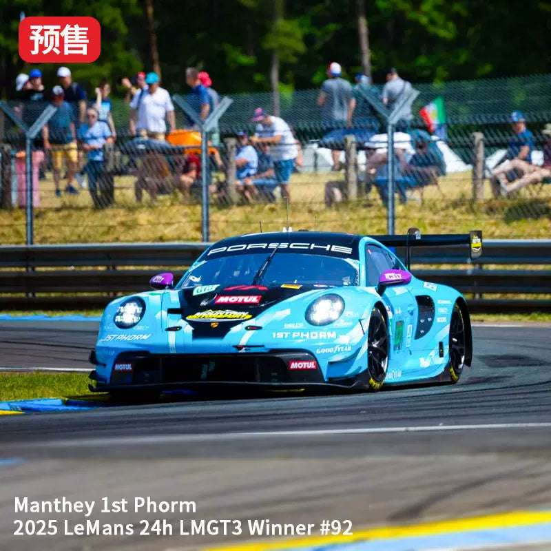 Trends Hobby 1:64 Porsche 911 GT3 R Manthey 1st Phorm 2025 Le Mans 24H LMGT3 Winner #92 Openable Front Hood Detailed Engine Porsche Official Licensed (241084H)