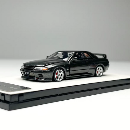 PGM 1:64 Nissan Skyline GT-R R32 Metallic Grey Openable Doors Front Hood Rear Bonnet (Normal Rectangle Box Edition)