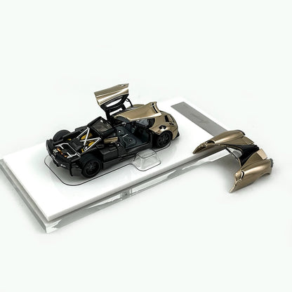 HKM Premium 1:64 Pagani Huayra Coupe 2014 Champagne Gold (Movable Rear Engine Boot, 2 Gull Wing Doors, Front and Rear Spoilers) Limited 999 Pieces