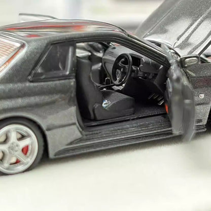 PGM 1:64 Nissan Skyline GT-R R32 Metallic Grey Openable Doors Front Hood Rear Bonnet (Normal Rectangle Box Edition)