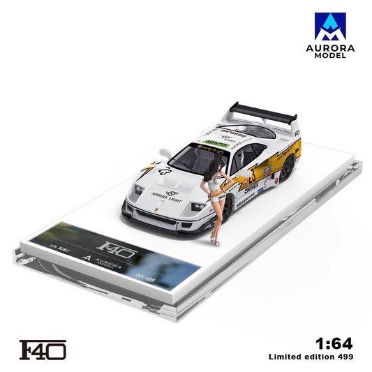 Aurora Model 1:64 Ferrari F40 Flash #23 with Model Girl Figure