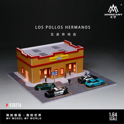 MoreArt 1:64 Los Pollos Hermanos Breaking Bad Fried Chicken Restaurant LED Light Diorama