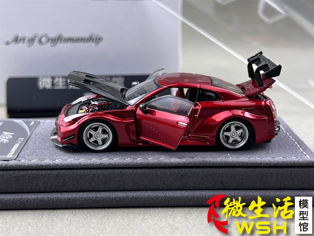 AOC 1:64 Nissan GT-R R35 Metallic Red Hobby Expo China 2026 Limited Edition (Openable All Doors and Hoods with Detailed Engine and Decal Stickers)