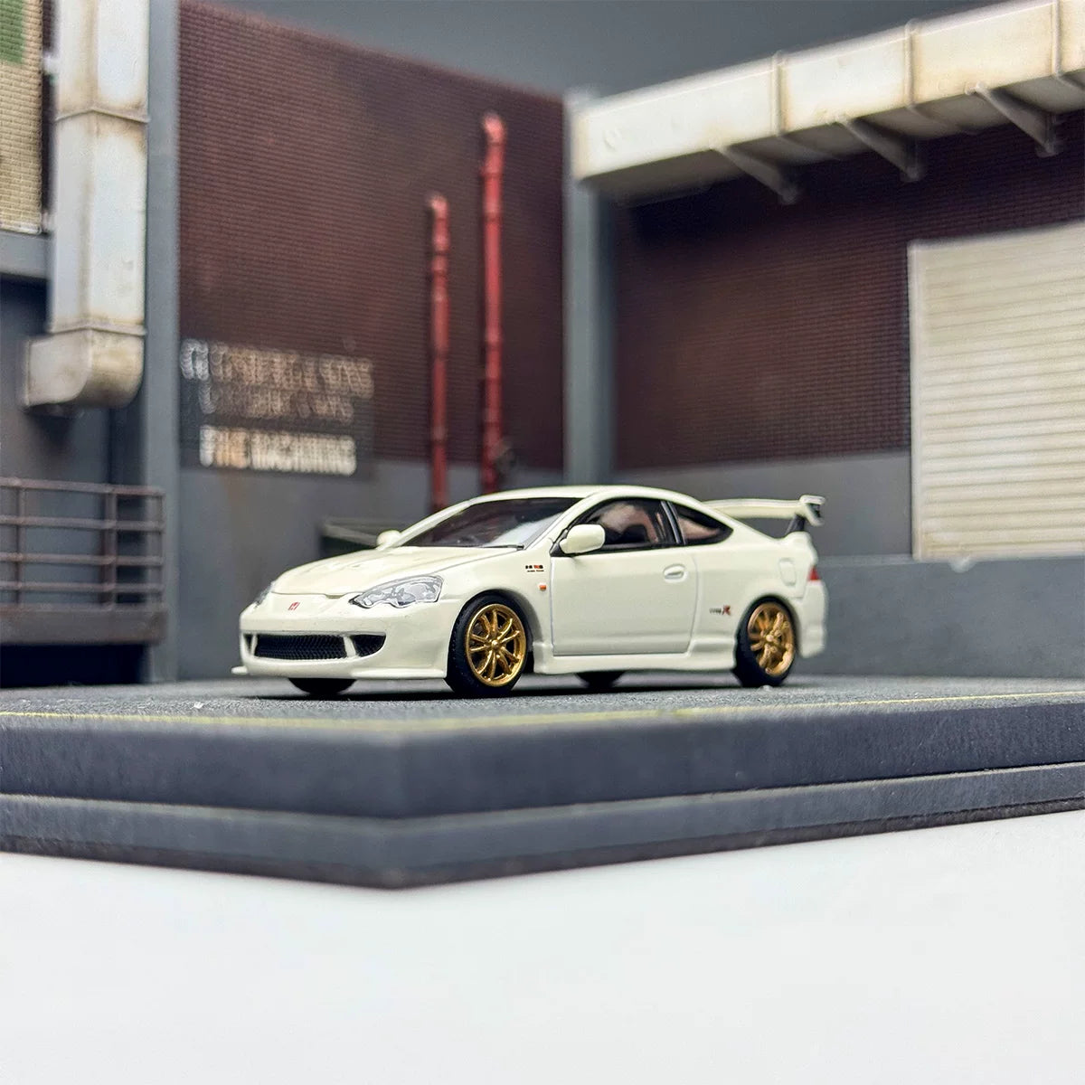 Motorhelix 1:64 Honda Mugen Integra Type-R DC5 championship White Openable Front Hood Detailed Engine - Honda & Mugen Duel Official Licensed