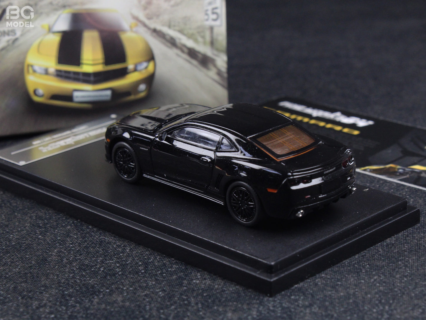 Fine Works 1:64 Chevrolet Camaro Transformers Full Black Openable Front Hood with Detailed Engine Limited 500 Pieces