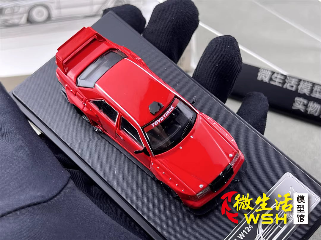 Rhino Model 1:64 Mercedes Benz E-Class MK1 W124 Red Concept Custom Edition