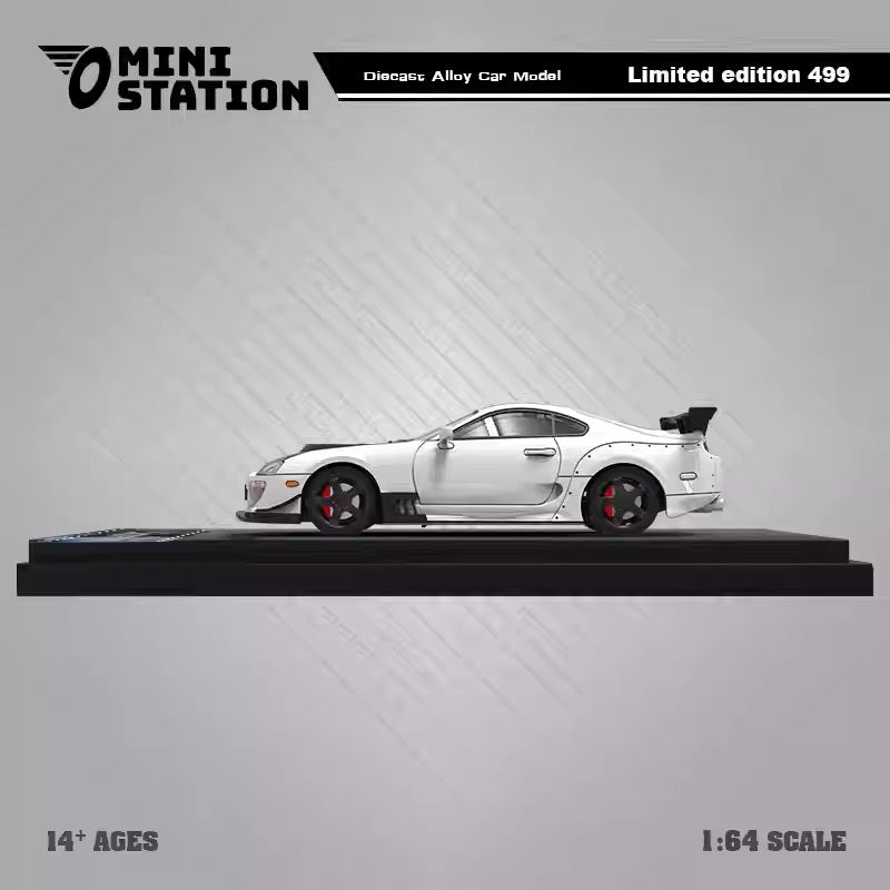 Mini Station 1:64 Toyota Supra A80Z White with Black Carbon Hood