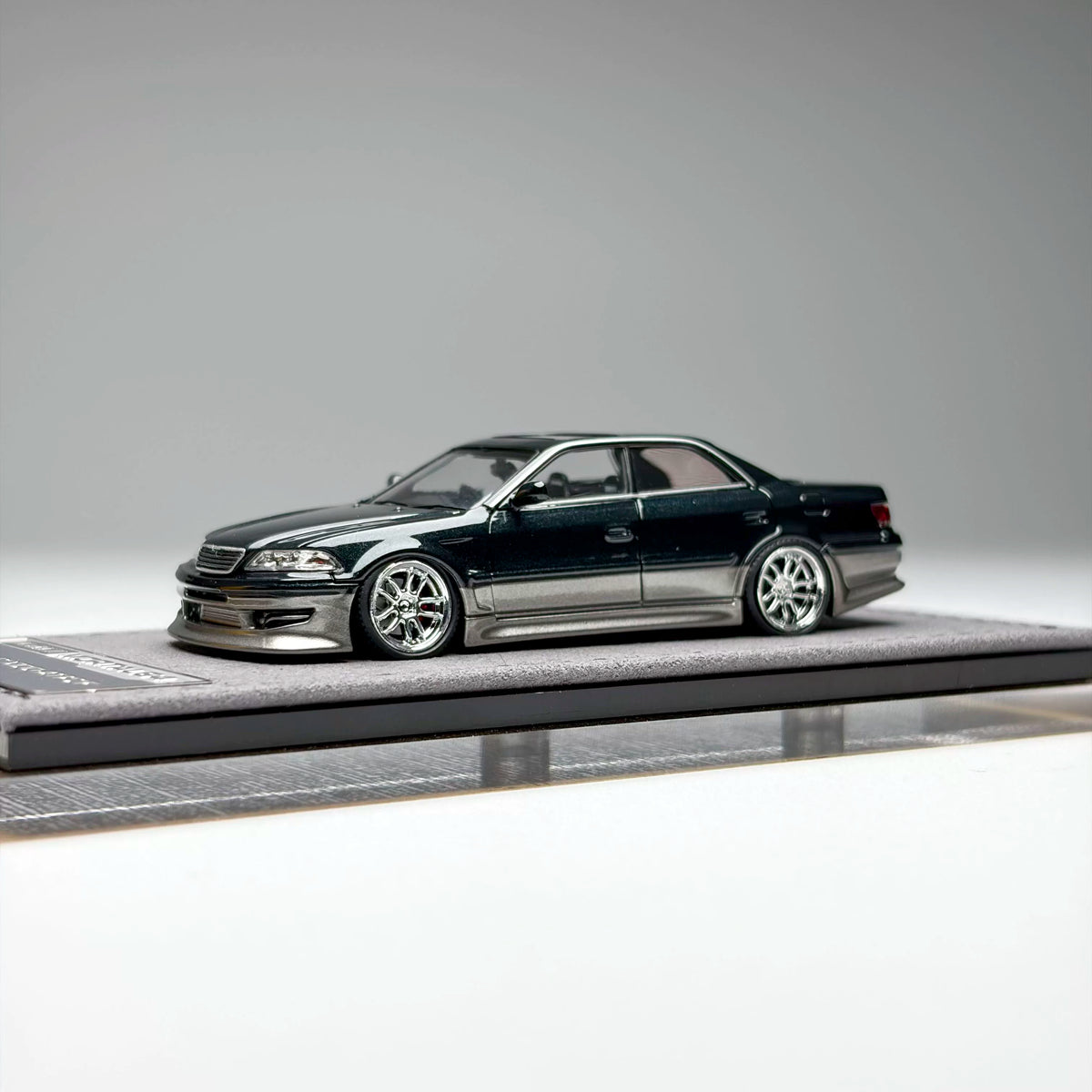 Mortal 1:64 The Ridge Mark II JZX100 Dark Green Metallic / Gun Metallic Openable Front Hood Detailed Engine in Premium Box Packaging