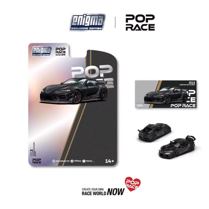 Pop Race X Enigma 1:64 Toyota GR Supra A90 MK5 Darwin PRO 66G NWB Midnight Black in Blister Packaging (PRE013)