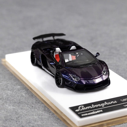 [Premium Resin Model] Fine Works 1:64 Lamborghini Aventador LP700-4 Roadster Convertible Liberty Walk Edition Magic Purple Limited to 199 Pieces