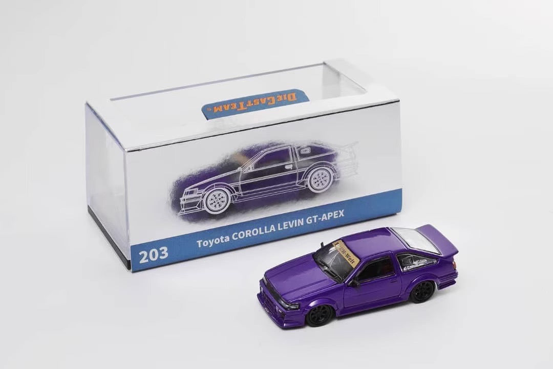 DCT 1:64 Toyota Corolla AE86 Levin GT-APEX RWB Wide Body Custom Purple