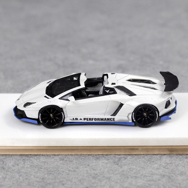 [3 Cars Bundle] Mini GT 1:64 Porsche 911 GT3 R #77 AO Racing 2025 IMSA Petit Le Mans in Paper Box Packaging (MGT01143-CH)  + [Premium Resin Model] Fine Works 1:64 Aventador LP700-4 White + DCM 1:64 RWB 993 Duck Tail Green