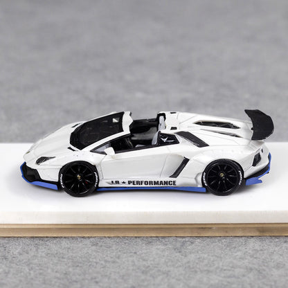 [3 Cars Bundle] Mini GT 1:64 Porsche 911 GT3 R #77 AO Racing 2025 IMSA Petit Le Mans in Paper Box Packaging (MGT01143-CH)  + [Premium Resin Model] Fine Works 1:64 Aventador LP700-4 White + DCM 1:64 RWB 993 Duck Tail Green