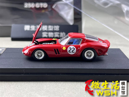 Classic Lover 1:64 250 GTO #22 Rosso Corsa Enquipe Nationale Belge & 1962 Le Mans 24H 3rd Position Openable Front Hood Detailed Engine