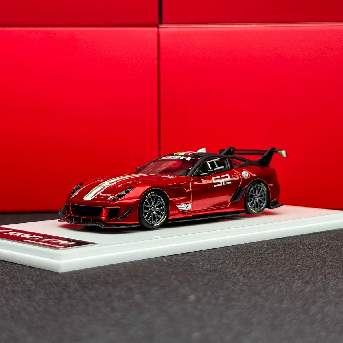 SK Model 1:64 Ferrari 599XX EVO Circuit Edition - #52 Metallic Red in Premium Box Packaging