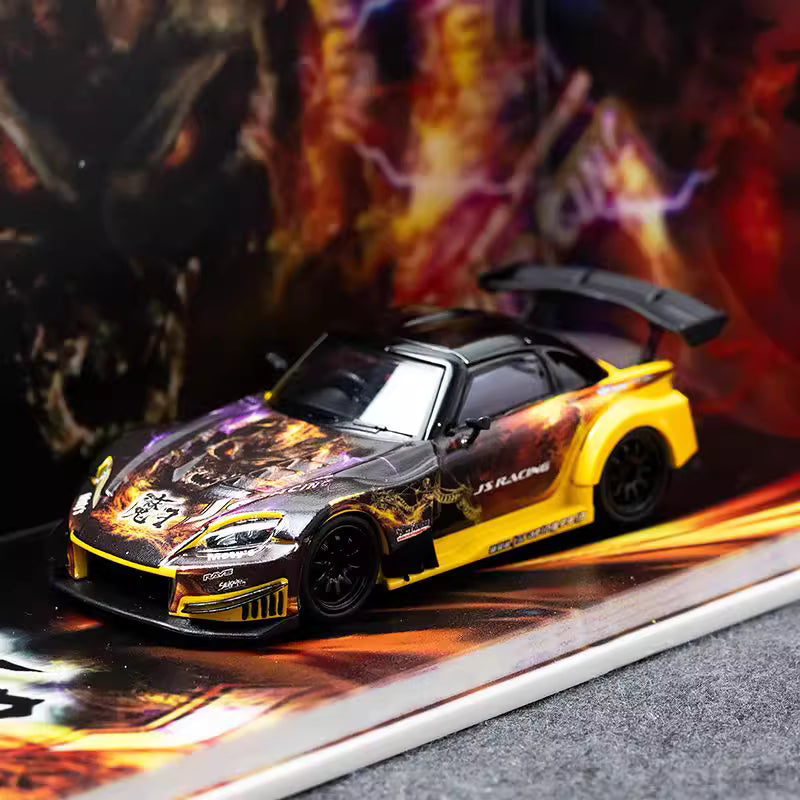 [Premium Resin Model] MJ Model 1:64 Honda S2000 AP1 J's Racing Custom Black-Yellow with Diorama Packaging