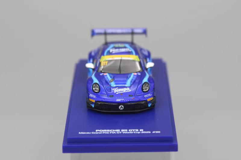 AR Box 1:64 Porsche 911 GT3 R Macau Grand Prix FIA GT World Cup 2025 #911 Tempo Porsche Official Licensed (630002011)