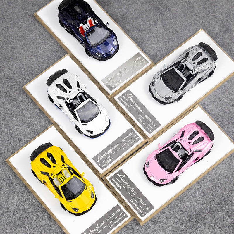 [Premium Resin Model] Fine Works 1:64 Lamborghini Aventador LP700-4 Roadster Convertible Liberty Walk Edition Combat Grey Limited to 199 Pieces