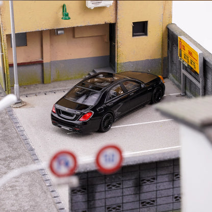 King Model 1:64 Mercedes-Benz S-Class W222 AMG S65L V12 Long Wheel Base Full Black Limited 999 Pieces