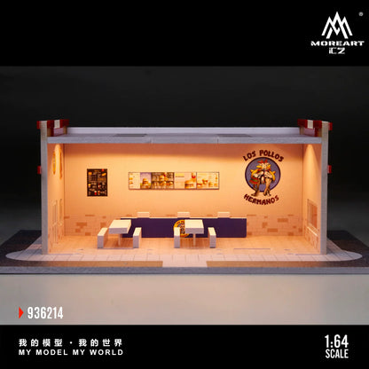 MoreArt 1:64 Los Pollos Hermanos Breaking Bad Fried Chicken Restaurant LED Light Diorama