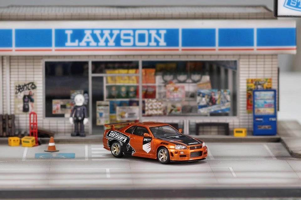 Street Weapon 1:64 Nissan Skyline GT-R R34 Z-Tune Need For Speed 7 Underground Orange Gold