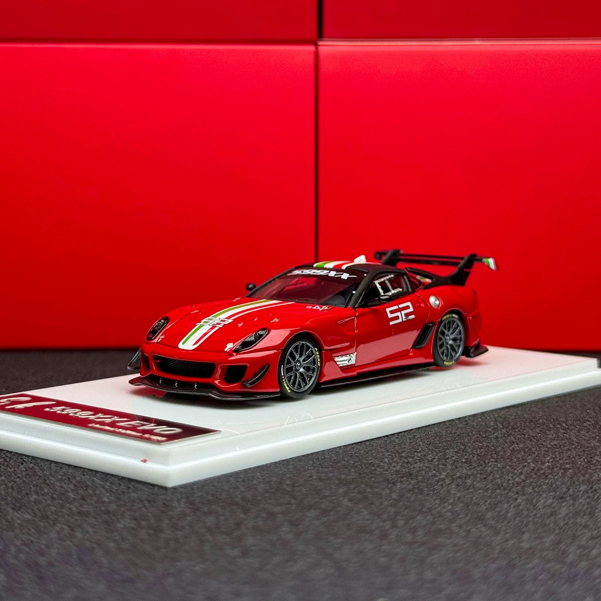 SK Model 1:64 Ferrari 599XX EVO Circuit Edition - #52 Standard Red in Premium Box Packaging