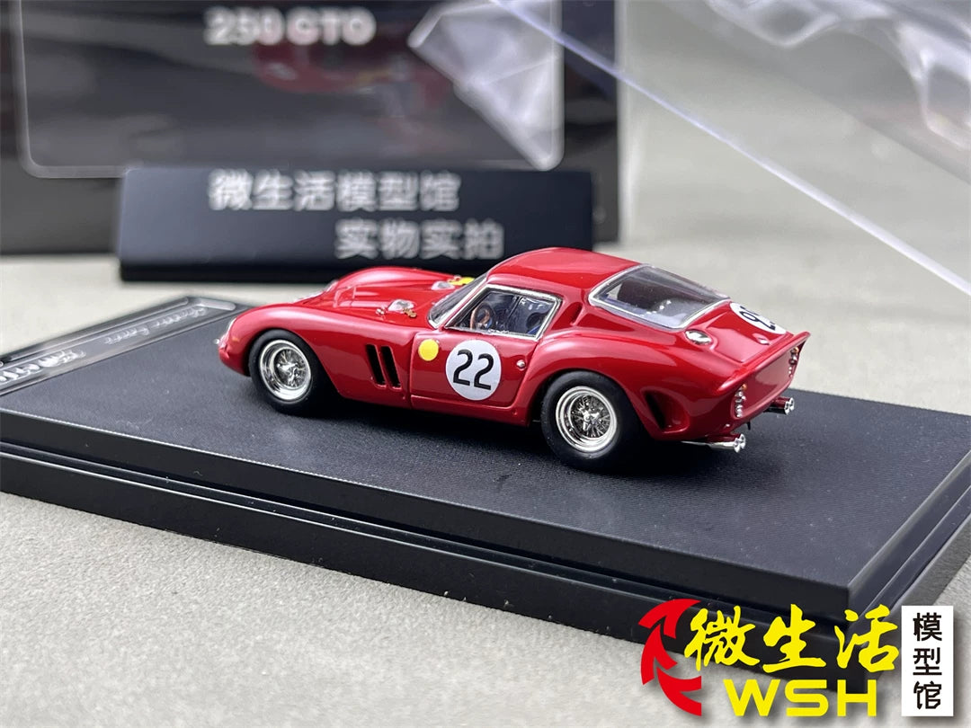 Classic Lover 1:64 250 GTO #22 Rosso Corsa Enquipe Nationale Belge & 1962 Le Mans 24H 3rd Position Openable Front Hood Detailed Engine