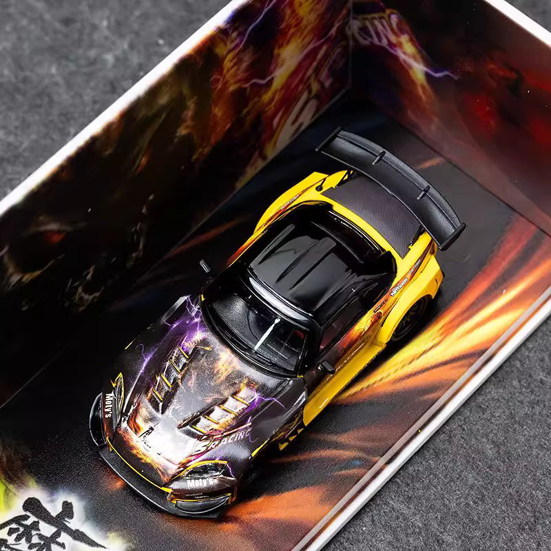 [Premium Resin Model] MJ Model 1:64 Honda S2000 AP1 J's Racing Custom Black-Yellow with Diorama Packaging