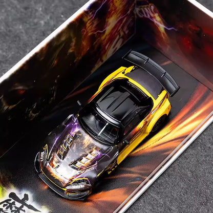 [Premium Resin Model] MJ Model 1:64 Honda S2000 AP1 J's Racing Custom Black-Yellow with Diorama Packaging