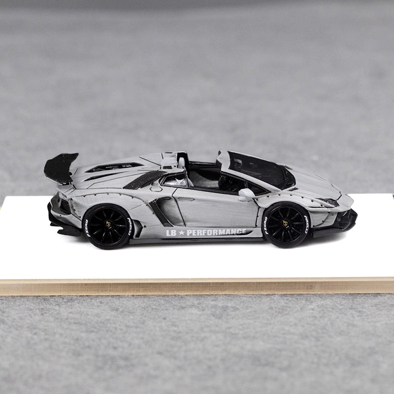 [Premium Resin Model] Fine Works 1:64 Lamborghini Aventador LP700-4 Roadster Convertible Liberty Walk Edition Combat Grey Limited to 199 Pieces
