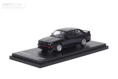 AR Box 1:64 BMW M3 MK1 E30 3 Series Sedan Black with Red Line Included Individual Numbered Collector Card BMW Official Licensed (630101001)
