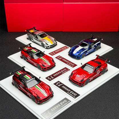 SK Model 1:64 Ferrari 599XX EVO Circuit Edition - #52 Metallic Red in Premium Box Packaging