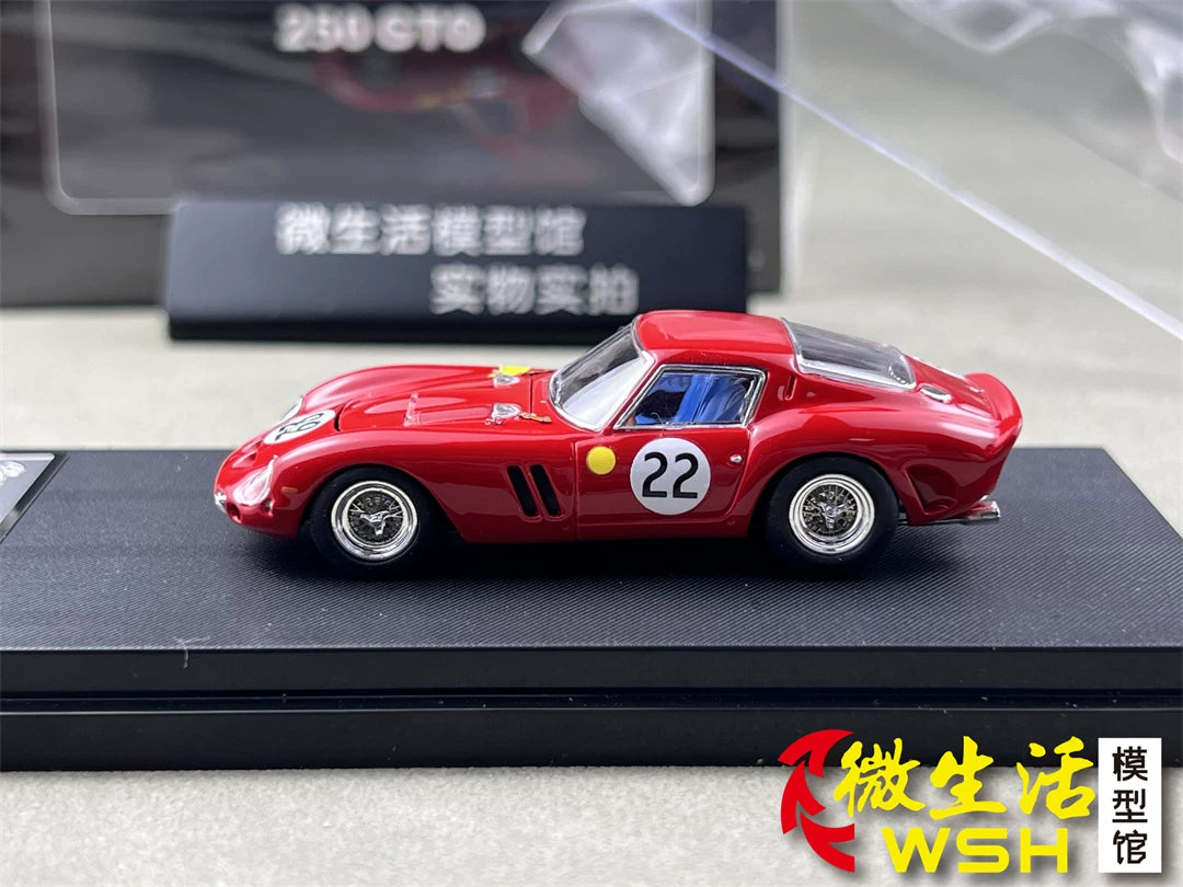 Classic Lover 1:64 250 GTO #22 Rosso Corsa Enquipe Nationale Belge & 1962 Le Mans 24H 3rd Position Openable Front Hood Detailed Engine