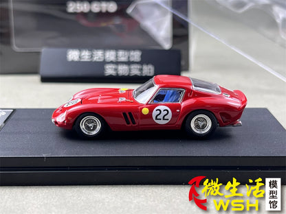 Classic Lover 1:64 250 GTO #22 Rosso Corsa Enquipe Nationale Belge & 1962 Le Mans 24H 3rd Position Openable Front Hood Detailed Engine