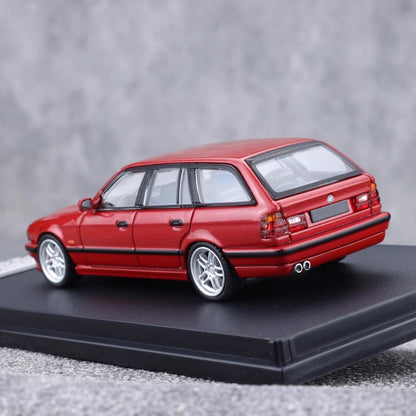 Mortal BMW 5 Series E34 Wagon Rose Red Ordinary Stance Openable Front Hood Detailed Engine Limited 799 Pieces