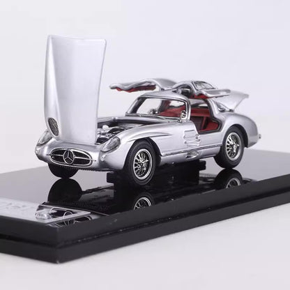 YS Model 1:64 Mercedes Benz SL Class MK1 300SLR W196S 1955 Uhlenhaut Coupe Openable Front Engine Hood and Gull Wing Doors