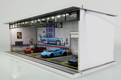 G-Fans 1/64 Porsche RWB Garage Car Park LED light Diorama w/ acrylic cover