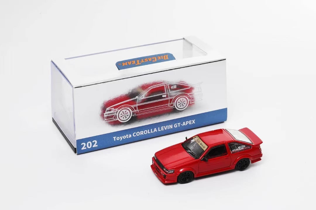 DCT 1:64 Toyota Corolla AE86 Levin GT-APEX RWB Wide Body Custom Red