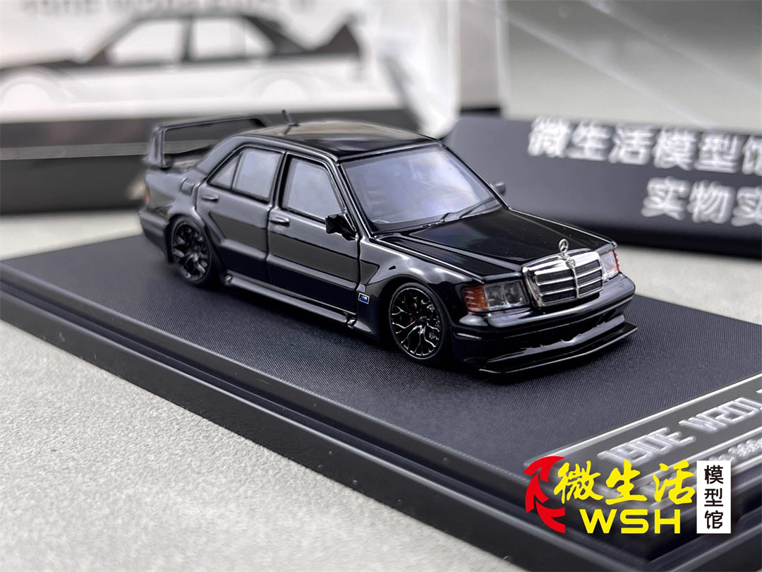 HKM 1:64 Mercedes-Benz 190E W201 2.5-16 EVO II Restmod Custom Gloss Black Limited 999 Pieces