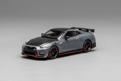 Motorhelix 1:64 Nissan GT-R R35 Special Edition 2022 NISMO Stealth Gray Openable Front Hood Detailed Engine Official Licensed (Premium Box Packaging)